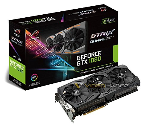 ASUS nVIDIA GeForce GTX 1080 DirectCU III ROG Strix Gaming Aura RGB 8GB GDDR5X VR-Ready/G-Sync/Pascal Architecture PCI-Express Graphics Card